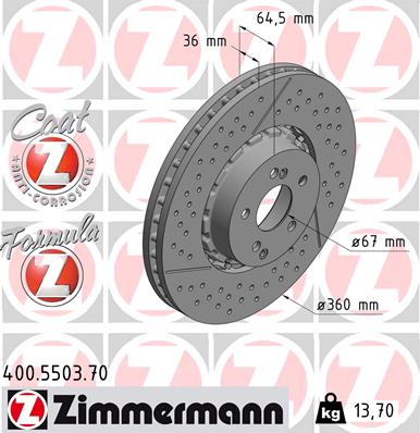 Zimmermann Bremsscheibe Formula Z für MERCEDES-BENZ CLS Shooting Brake (X218) vorne