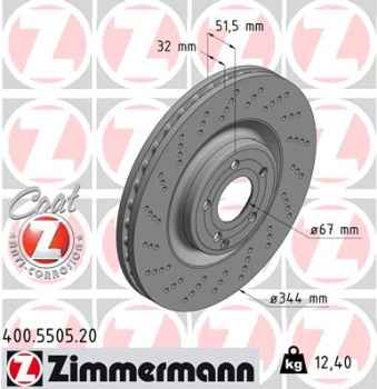 Zimmermann Bremsscheibe für MERCEDES-BENZ CLS Shooting Brake (X218) vorne