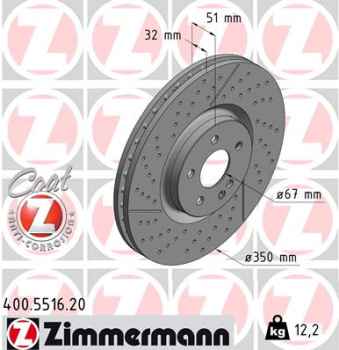 Zimmermann Brake Disc for MERCEDES-BENZ GLA-KLASSE (X156) front