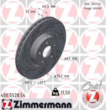 Zimmermann Sportbremsscheibe Black Z für MERCEDES-BENZ SL (R231) vorne links