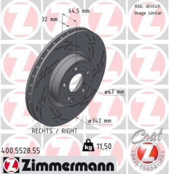 Zimmermann Sportbremsscheibe Black Z für MERCEDES-BENZ SL (R231) vorne rechts