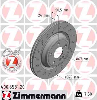 Zimmermann Brake Disc for MERCEDES-BENZ SL (R231) rear