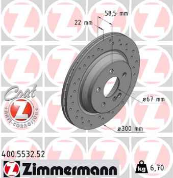 Zimmermann Sport Brake Disc for MERCEDES-BENZ SL (R230) rear