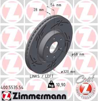 Zimmermann Sportbremsscheibe Black Z für MERCEDES-BENZ X-KLASSE Pritsche/Fahrgestell (470) vorne