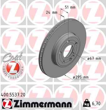 Zimmermann Brake Disc for MERCEDES-BENZ A-KLASSE Stufenheck (V177) front