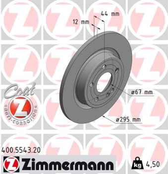Zimmermann Brake Disc for MERCEDES-BENZ A-KLASSE Stufenheck (V177) rear