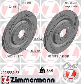 Zimmermann Sportbremsscheibe Black Z für MERCEDES-BENZ CLA Shooting Brake (X118) hinten