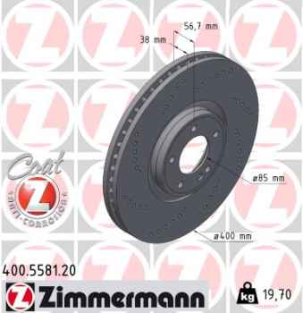 Zimmermann Brake Disc for MERCEDES-BENZ G-CLASS Geländewagen geschlossen (W465) front