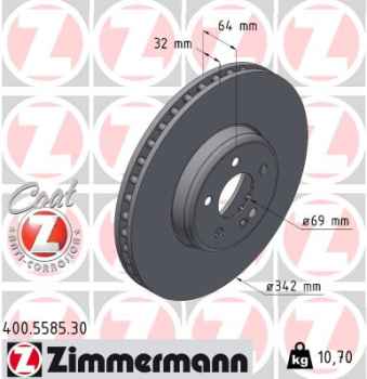 Zimmermann Brake Disc for MERCEDES-BENZ CLE (C236) front