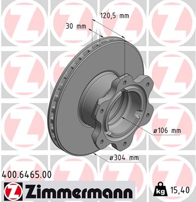 Zimmermann Brake Disc for MERCEDES-BENZ VARIO Kipper rear