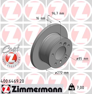 Zimmermann Brake Disc for VW LT 28-35 II Bus (2DB, 2DE, 2DK) rear