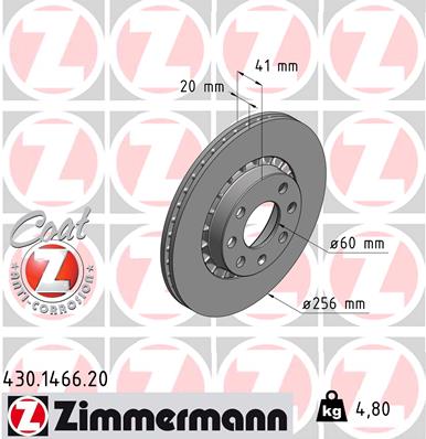 Zimmermann Brake Disc for OPEL CORSA B (S93) front