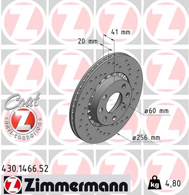 Zimmermann Sport Brake Disc for OPEL VECTRA A CC (J89) front