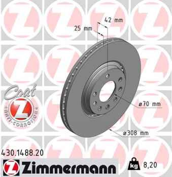 Zimmermann Brake Disc for OPEL ZAFIRA B (A05) front