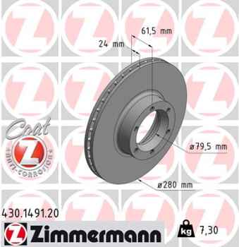 Zimmermann Brake Disc for OPEL MOVANO Kasten (X70) front