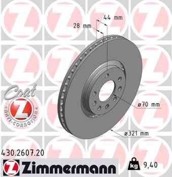 Zimmermann Brake Disc for OPEL ASTRA H (A04) front