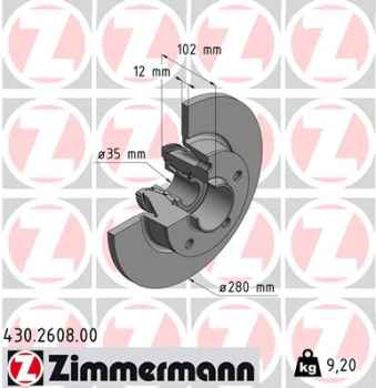 Zimmermann Brake Disc for OPEL VIVARO A Pritsche/Fahrgestell (X83) rear