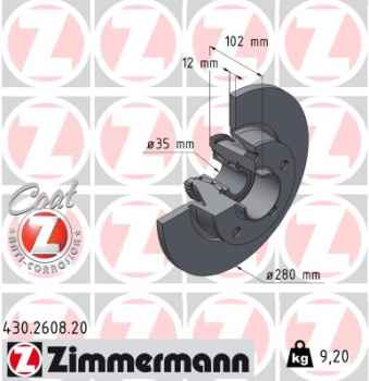 Zimmermann Bremsscheibe für RENAULT TRAFIC II Bus (JL) hinten