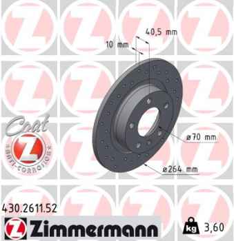 Zimmermann Sportbremsscheibe Sport Z für OPEL CORSA E Kasten/Schrägheck (X15) hinten