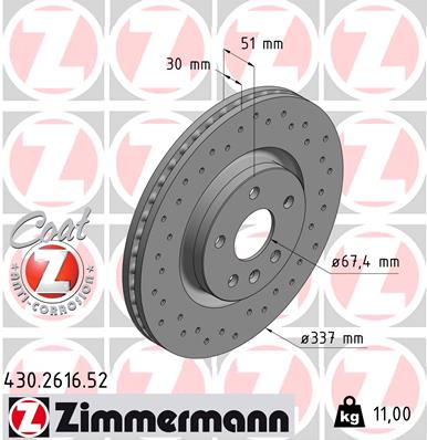 Zimmermann Sport Brake Disc for OPEL INSIGNIA A (G09) front