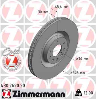 Zimmermann Brake Disc for OPEL VECTRA C Caravan (Z02) front