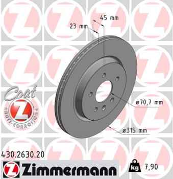 Zimmermann Brake Disc for OPEL ZAFIRA TOURER C (P12) rear