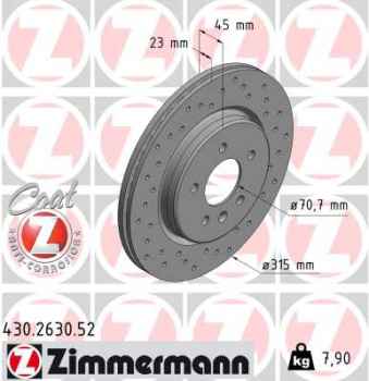 Zimmermann Sport Brake Disc for OPEL ZAFIRA TOURER C (P12) rear