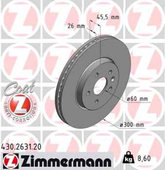 Zimmermann Brake Disc for CHEVROLET TRAX front