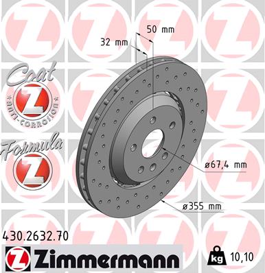 Zimmermann Brake Disc for OPEL INSIGNIA A Stufenheck (G09) front
