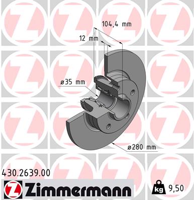 Zimmermann Brake Disc for OPEL VIVARO B Pritsche/Fahrgestell (X82) rear