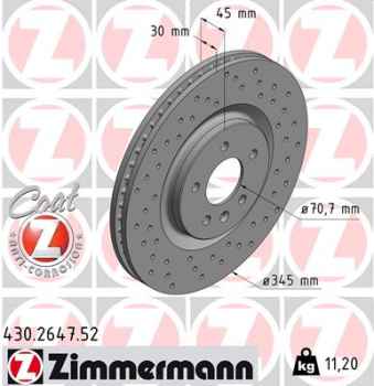 Zimmermann Sport Brake Disc for OPEL INSIGNIA B Sports Tourer (Z18) front