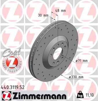 Zimmermann Sport Brake Disc for PEUGEOT 407 SW (6E_) front