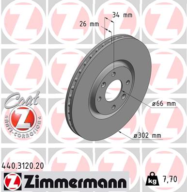 Zimmermann Brake Disc for PEUGEOT 308 CC (4B_) front