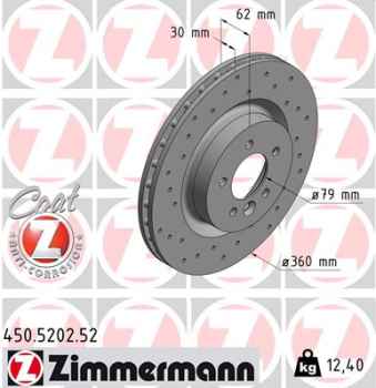 Zimmermann Sport Brake Disc for LAND ROVER DISCOVERY IV (L319) front