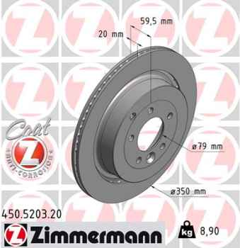 Zimmermann Brake Disc for LAND ROVER DISCOVERY IV (L319) rear