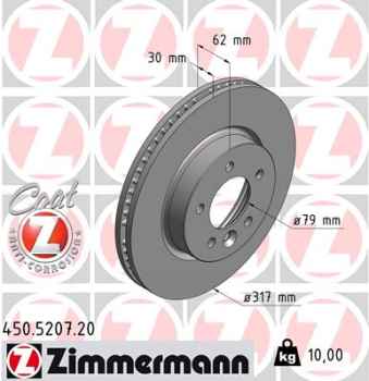 Zimmermann Brake Disc for LAND ROVER DISCOVERY IV (L319) front