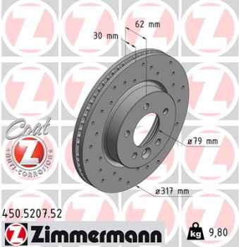 Zimmermann Sport Brake Disc for LAND ROVER DISCOVERY III (L319) front