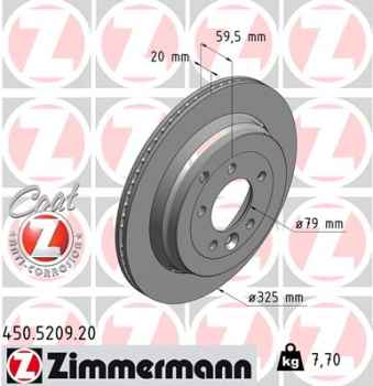 Zimmermann Brake Disc for LAND ROVER DISCOVERY III (L319) rear