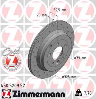 Zimmermann Sport Brake Disc for LAND ROVER DISCOVERY IV (L319) rear