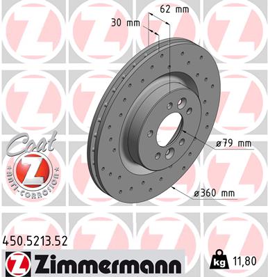 Zimmermann Sport Brake Disc for LAND ROVER DISCOVERY V (L462) front