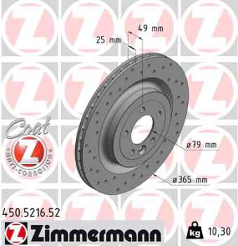 Zimmermann Sport Brake Disc for LAND ROVER RANGE ROVER IV (L405) rear
