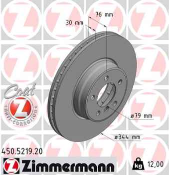 Zimmermann Brake Disc for LAND ROVER RANGE ROVER III (L322) front