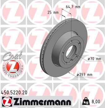 Zimmermann Brake Disc for LAND ROVER RANGE ROVER II (P38A) front