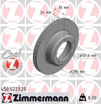 Zimmermann Brake Disc for LAND ROVER DISCOVERY I (LJ) front