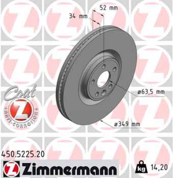 Zimmermann Brake Disc for JAGUAR E-PACE (X540) front