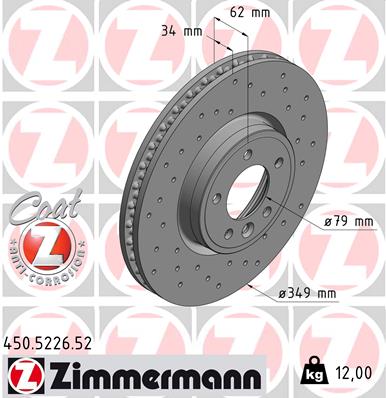 Zimmermann Brake Disc for LAND ROVER RANGE ROVER IV (L405) front