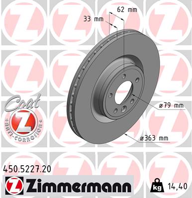 Zimmermann Brake Disc for LAND ROVER RANGE ROVER SPORT (L494) front