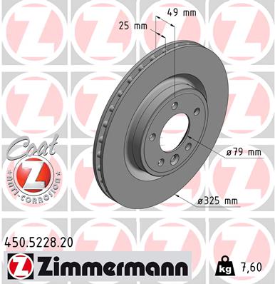 Zimmermann Brake Disc for LAND ROVER RANGE ROVER SPORT (L494) rear
