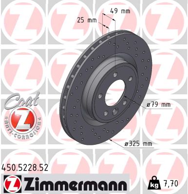 Zimmermann Sport Brake Disc for LAND ROVER RANGE ROVER SPORT II (L494) rear