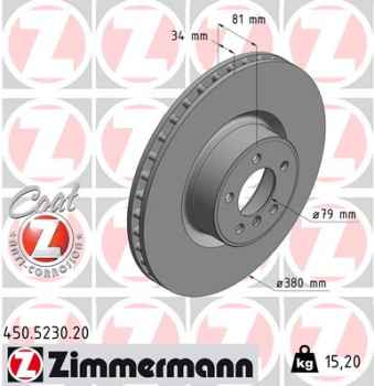 Zimmermann Brake Disc for LAND ROVER RANGE ROVER III (L322) front